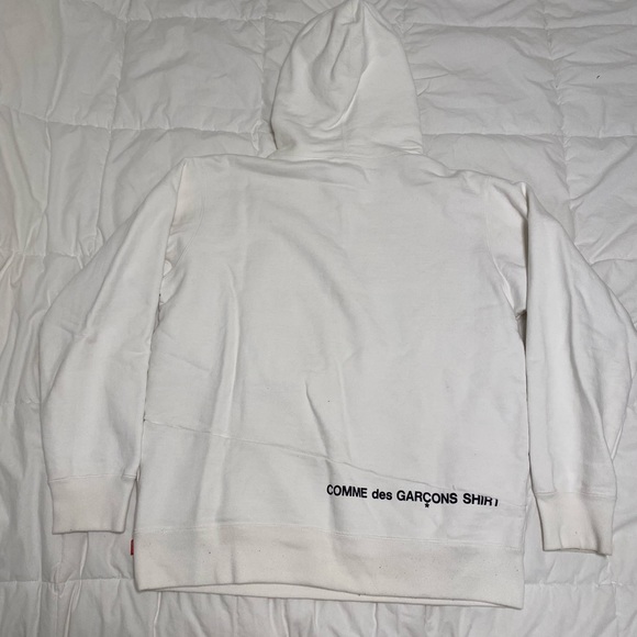 CDG x SUPREME Split Logo Hoodie White - Picture 5 of 6